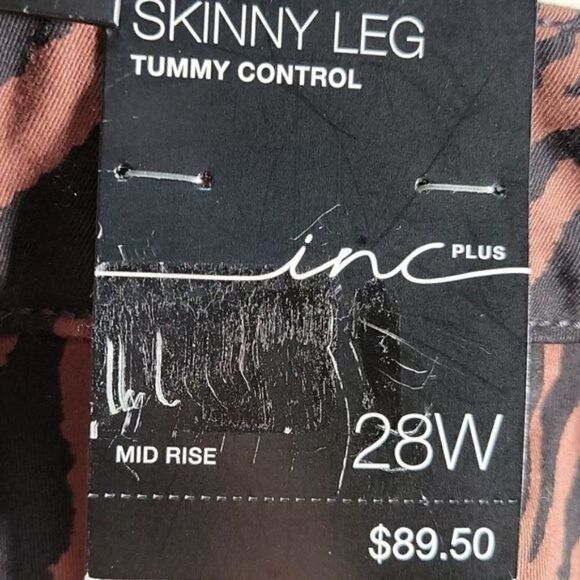 INC Tiger Print Mid Rise Skinny Jeans Sz 28W - Picture 8 of 11